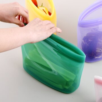 플래티넘 실리콘 스탠딩 지퍼백 1500ml / 대형 푸드백 냉동 보관 냉장고정리 밀폐용기