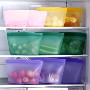 플래티넘 실리콘 스탠딩 지퍼백 2000ml / 대형 푸드백 냉동 보관 냉장고정리 밀폐용기