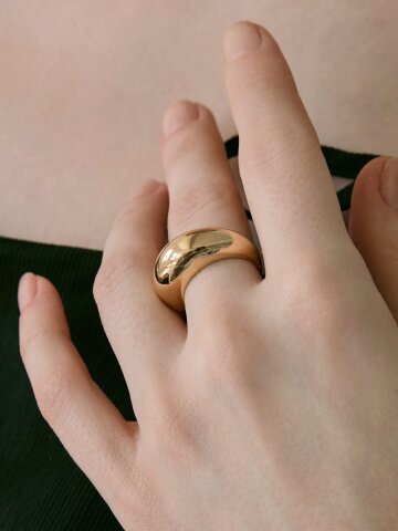 (18k gold plated) Mellow curve Ring