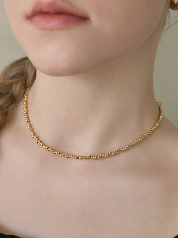 (18K Gold Plated) Flow Bead Necklace