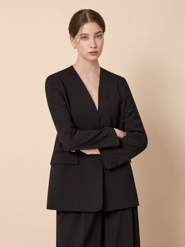 노카라 싱글 오버핏 자켓 