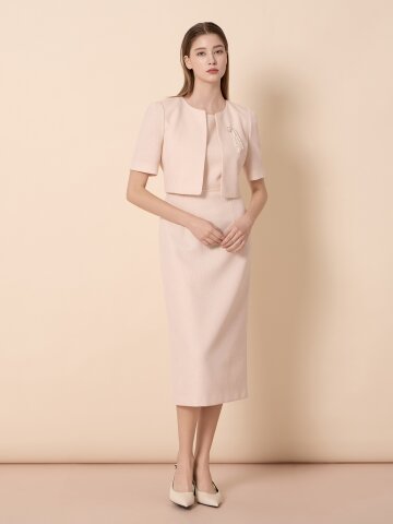 슬리브리스 롱 원피스 자켓 세트 