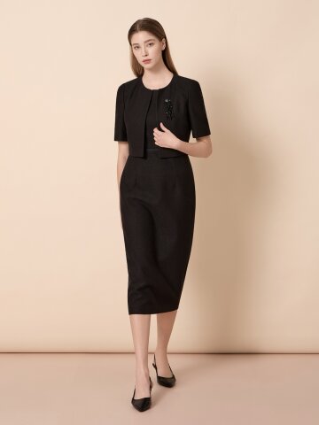 슬리브리스 롱 원피스 자켓 세트 