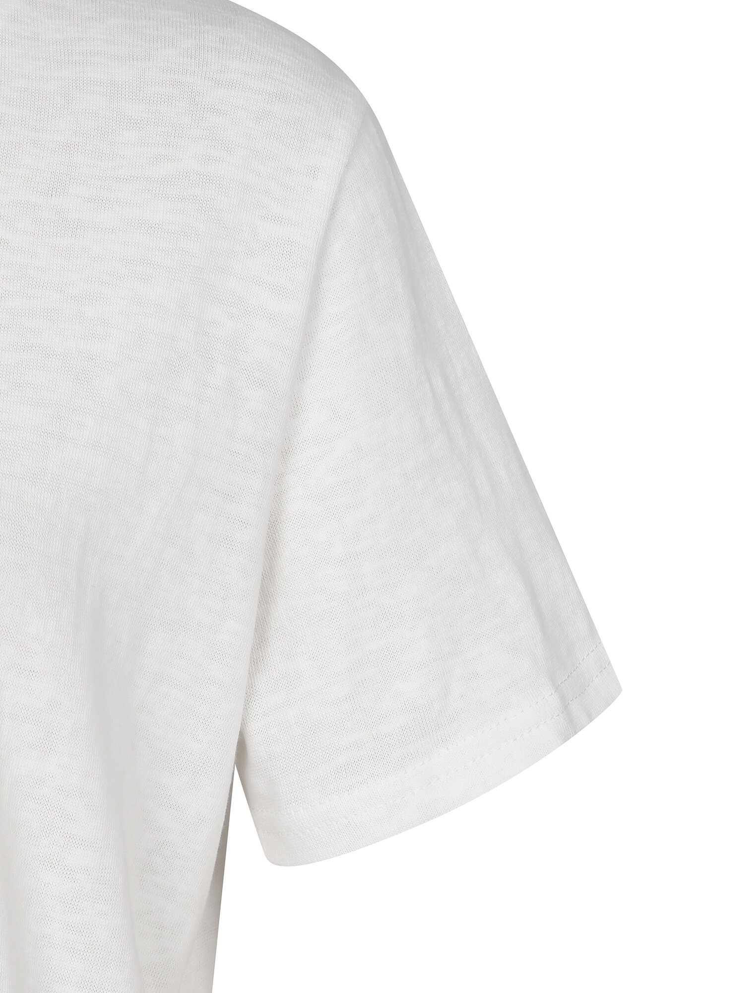 코튼 블렌드 자수 라운드넥 티셔츠 (WHITE)