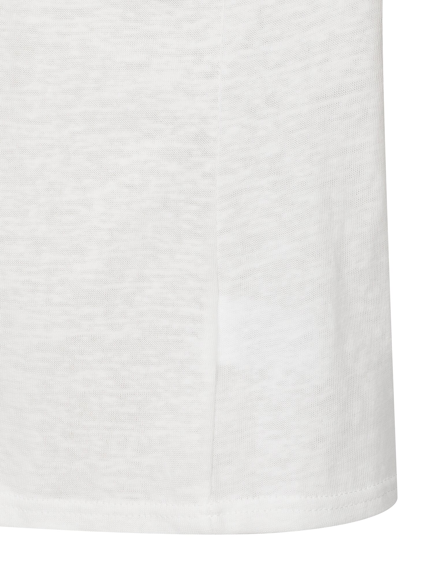 코튼 블렌드 자수 라운드넥 티셔츠 (WHITE)
