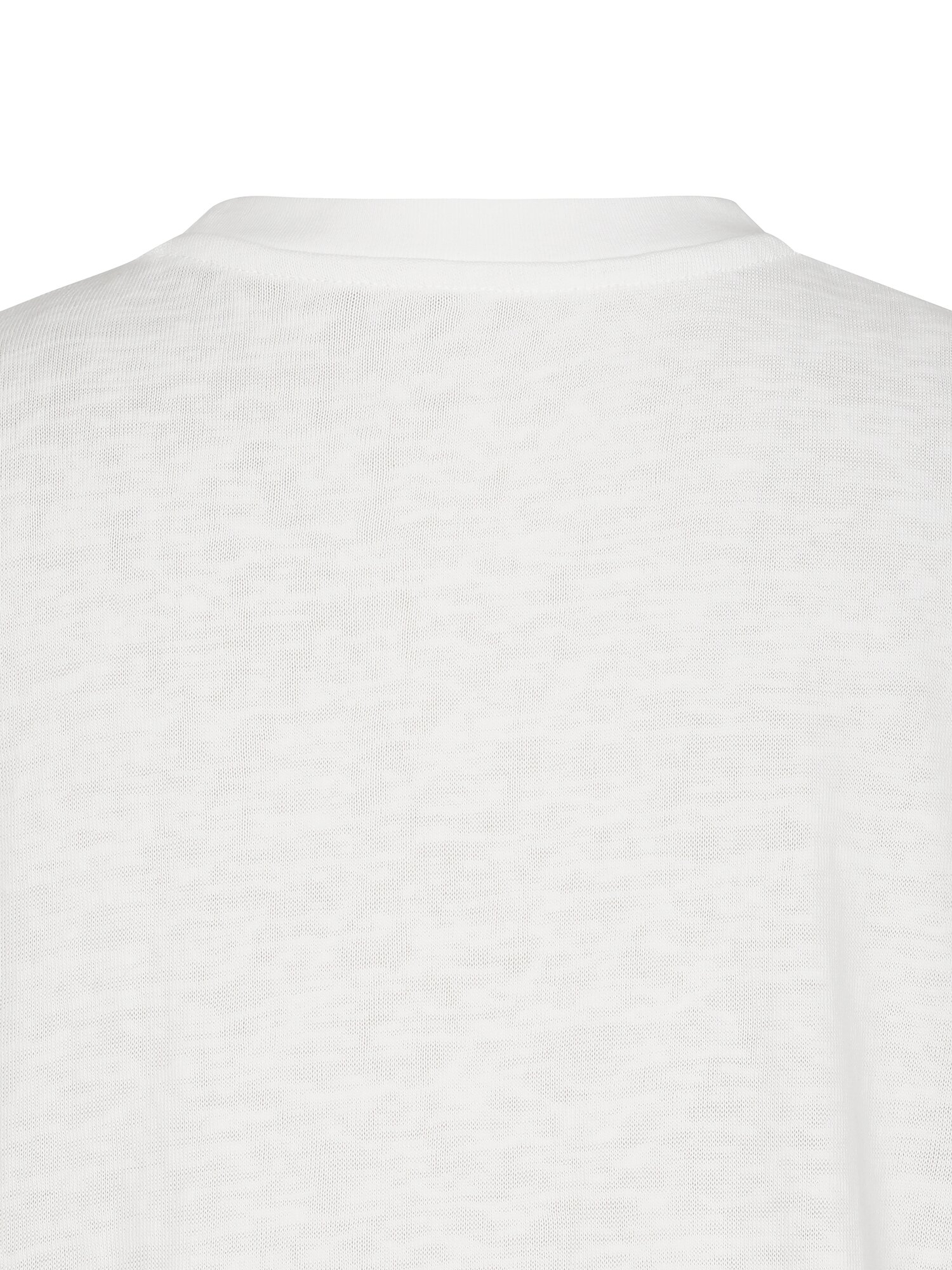 코튼 블렌드 자수 라운드넥 티셔츠 (WHITE)