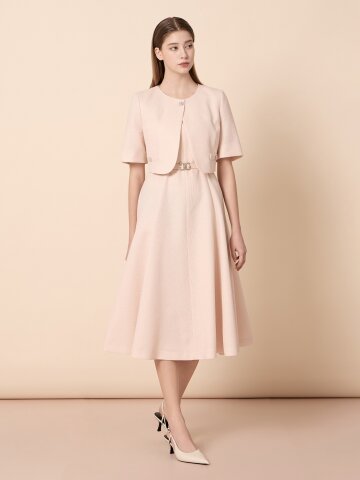 슬리브리스 플레어 원피스 자켓 세트 