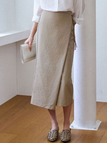 에일리 드레이프 랩 스커트_2 Colors