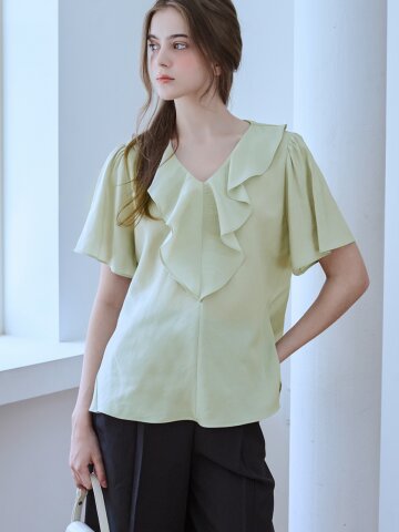 프릴 카라 소프트 블라우스_3 Colors