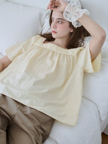 스퀘어 셔링 블라우스_4 Colors