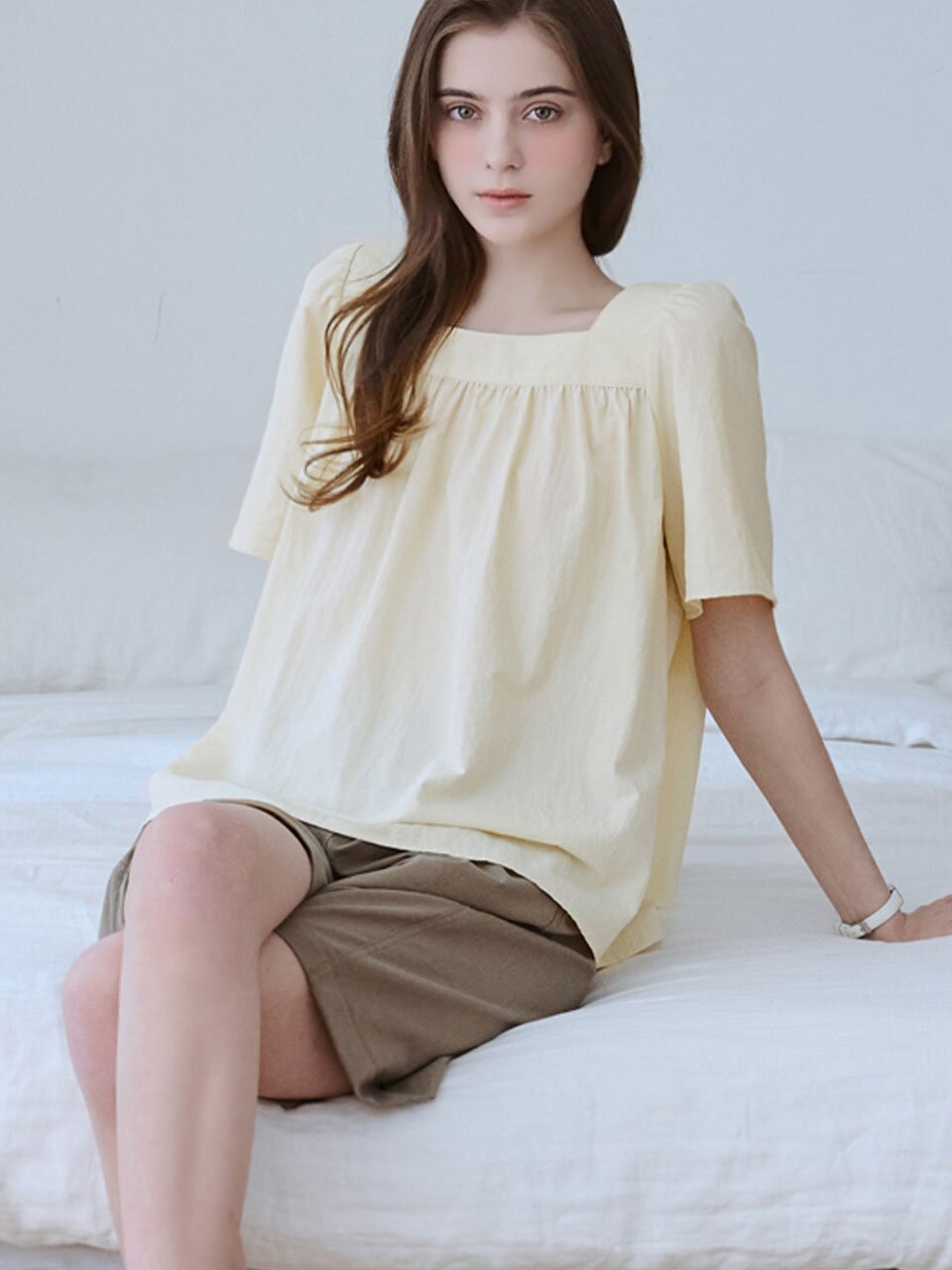 스퀘어 셔링 블라우스_4 Colors