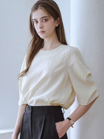 아멜리 러플 슬리브 블라우스_4 Colors