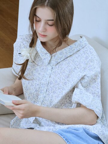 플로라 자수 코튼 블라우스_2 Colors