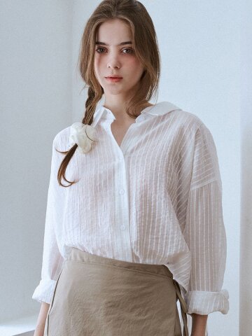 르반 시스루 스트라이프 셔츠_2 Colors