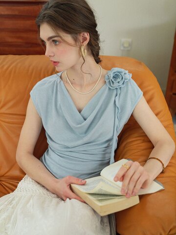 5/11 예약배송_SR_Flower collar top_2color