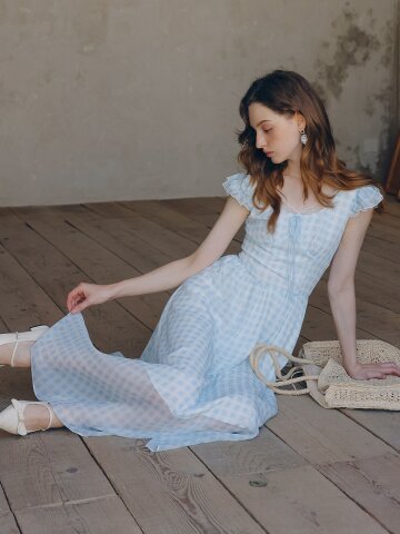 5/7 예약배송_LB_Sky blue gingham sleeveless dress