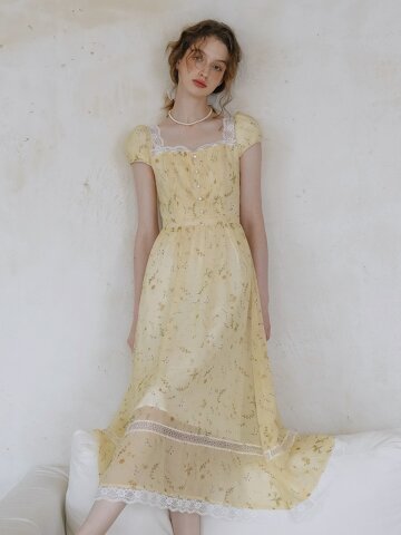 5/7 예약배송_LB_Floral lace trim dress