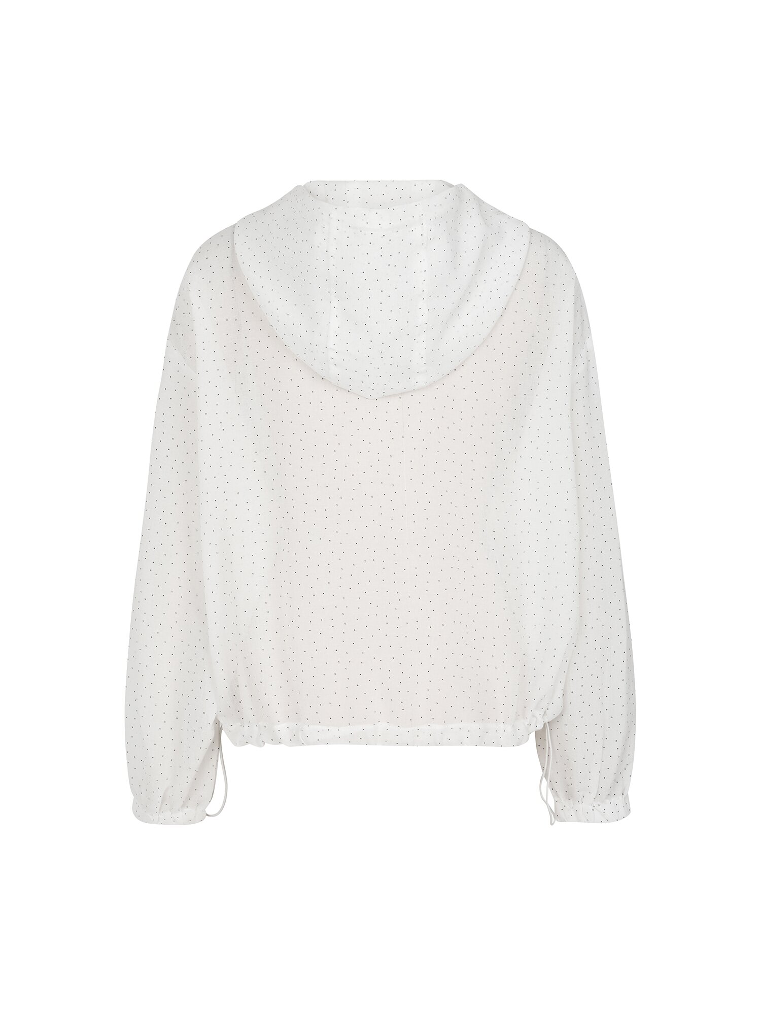 도트 패턴 후드넥 스트링 집업 점퍼 (WHITE)