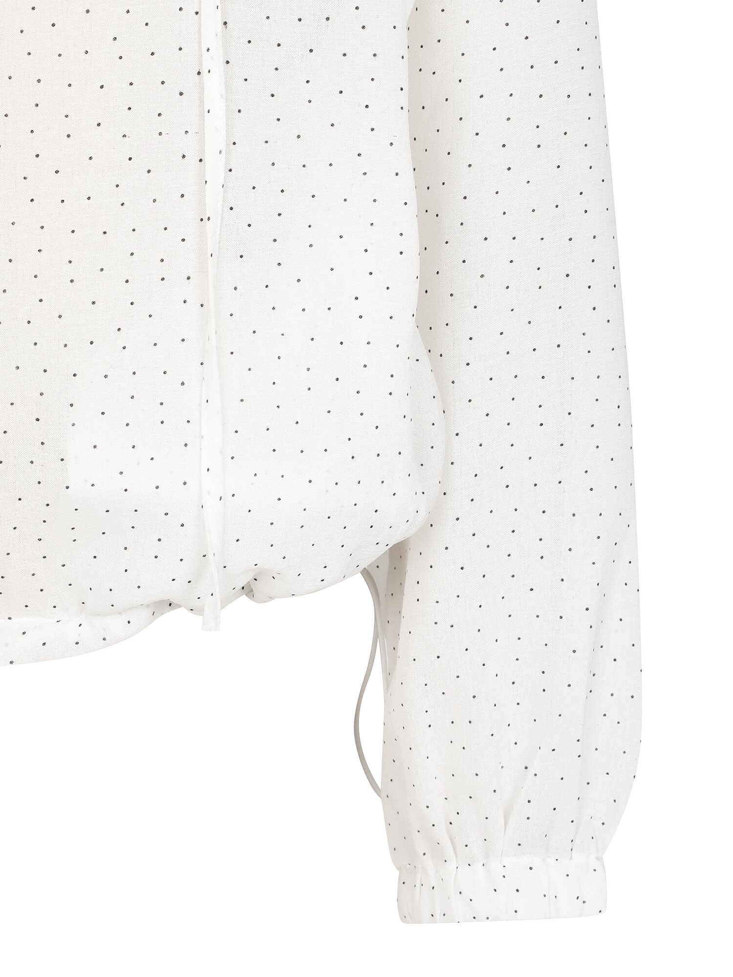 도트 패턴 후드넥 스트링 집업 점퍼 (WHITE)