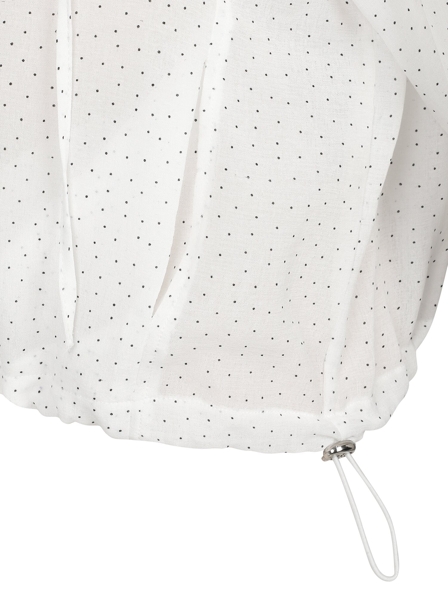 도트 패턴 후드넥 스트링 집업 점퍼 (WHITE)