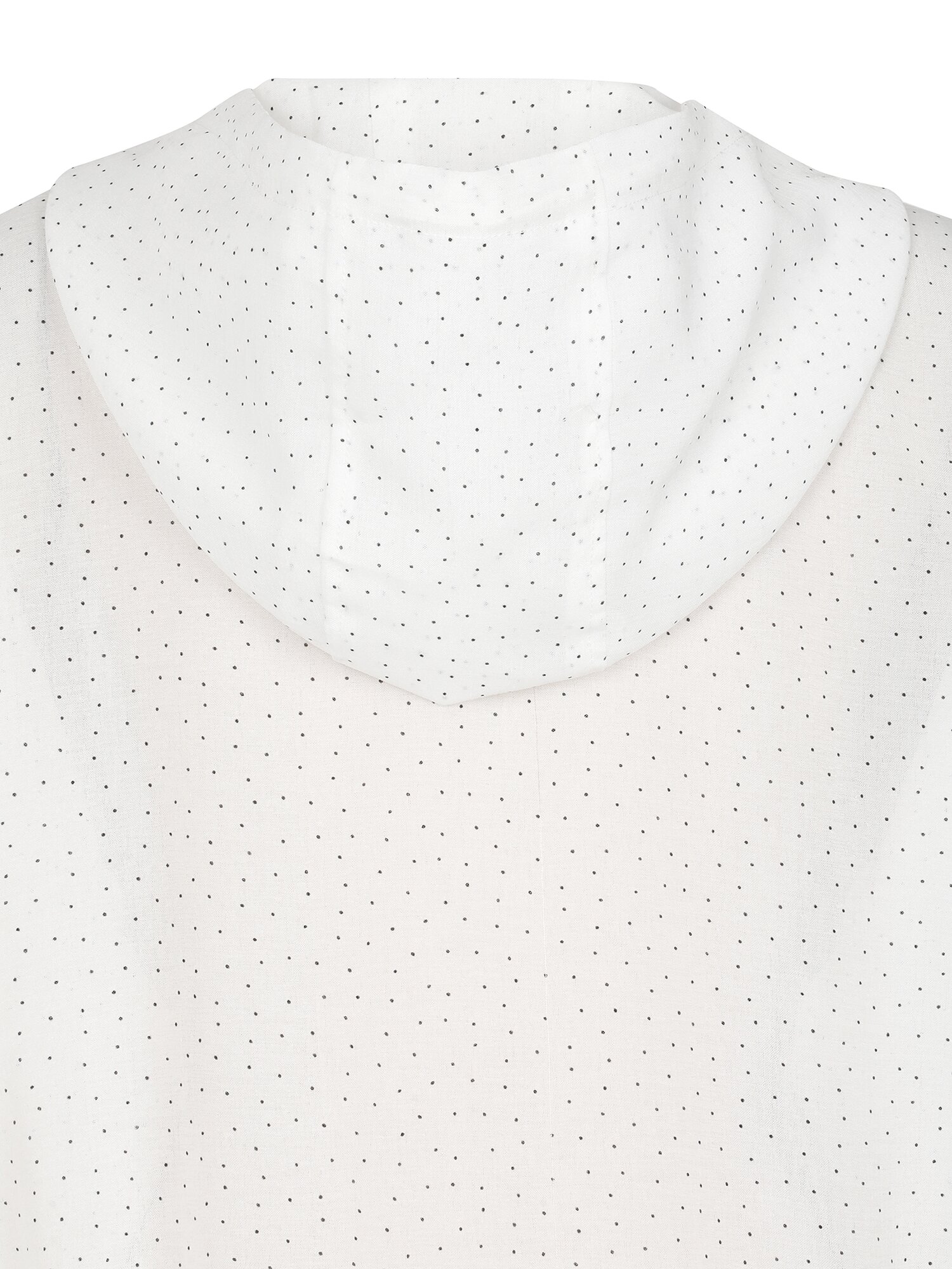 도트 패턴 후드넥 스트링 집업 점퍼 (WHITE)