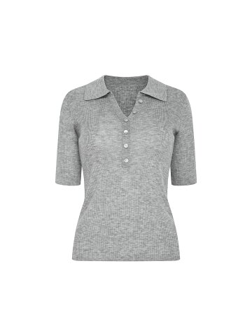 슬림핏 울 버튼 슬릿 칼라 니트 