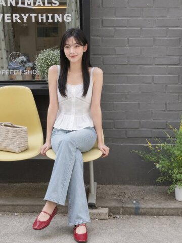 코튼 아일렛 뷔스티에 블라우스 (WHITE)