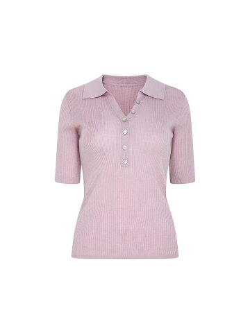 슬림핏 울 버튼 슬릿 칼라 니트 