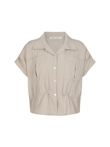 크링클 오픈 셔츠 칼라 블라우스 