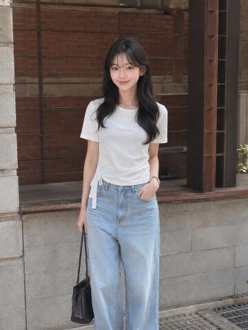 스판 컷아웃 숄더 티셔츠 