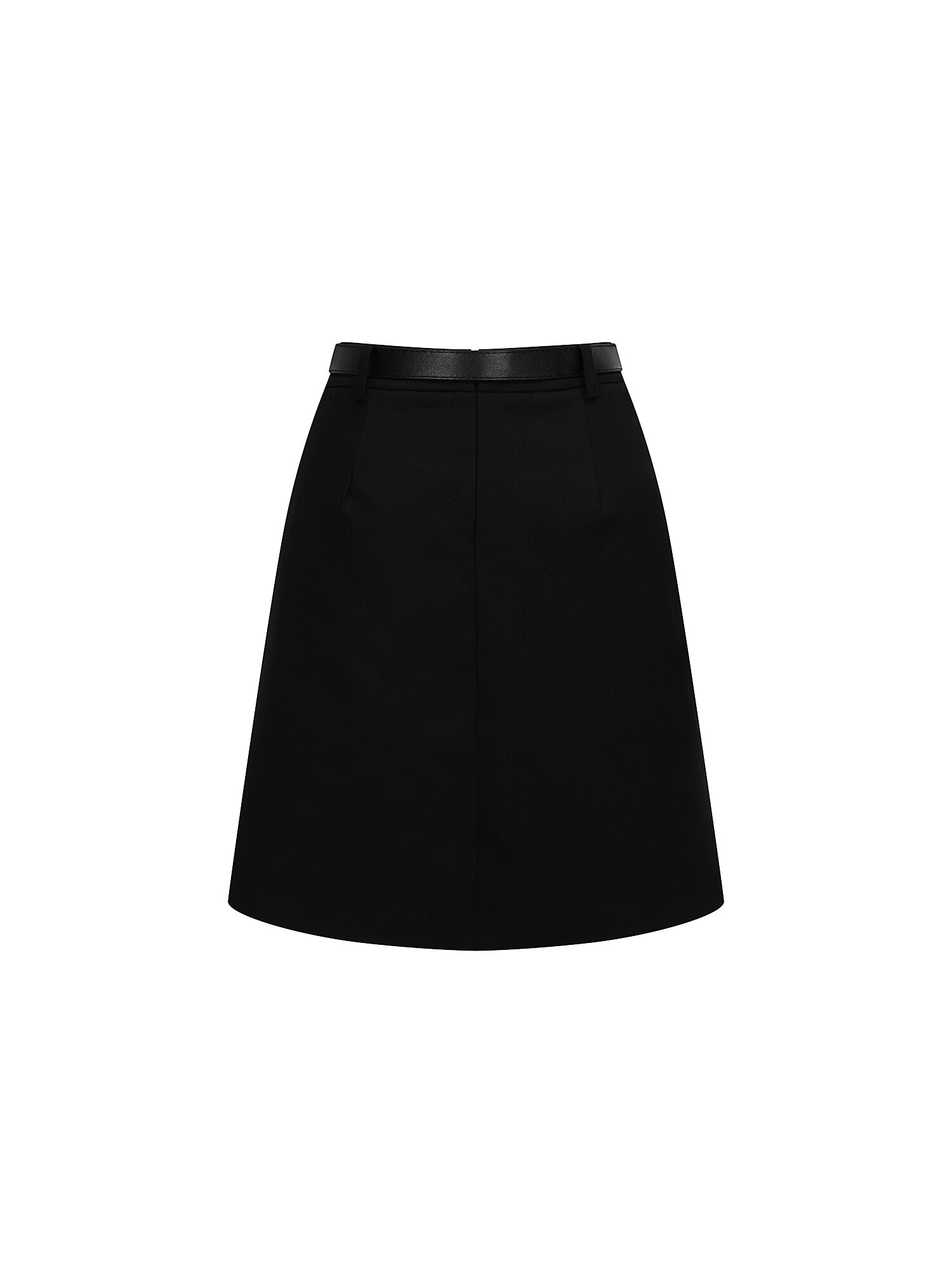 인버티드 플리츠 A라인 스커트 (BLACK)