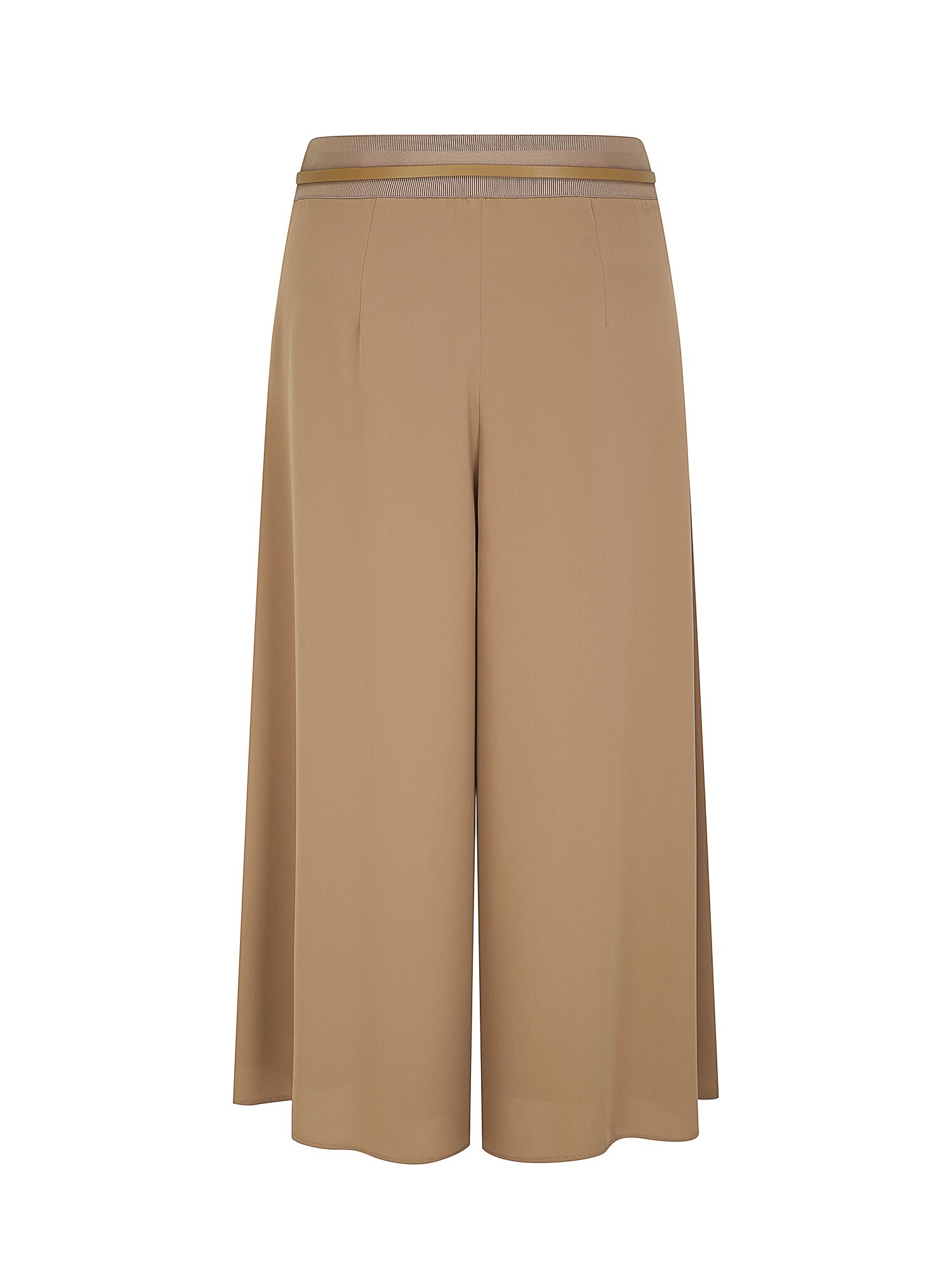 투턱 백 밴딩 퀼로트 크롭 팬츠 (DARK BEIGE)