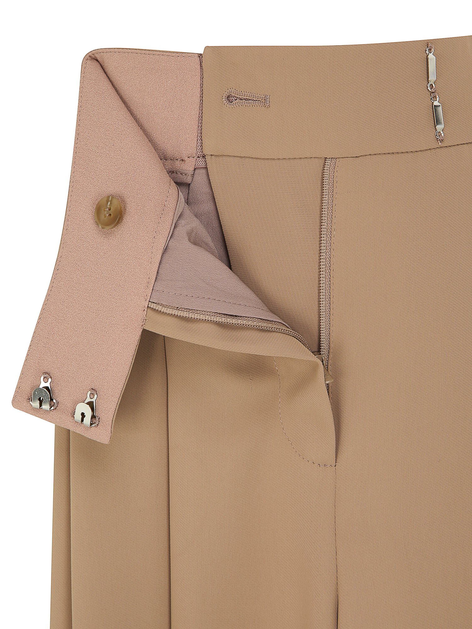 투턱 백 밴딩 퀼로트 크롭 팬츠 (DARK BEIGE)