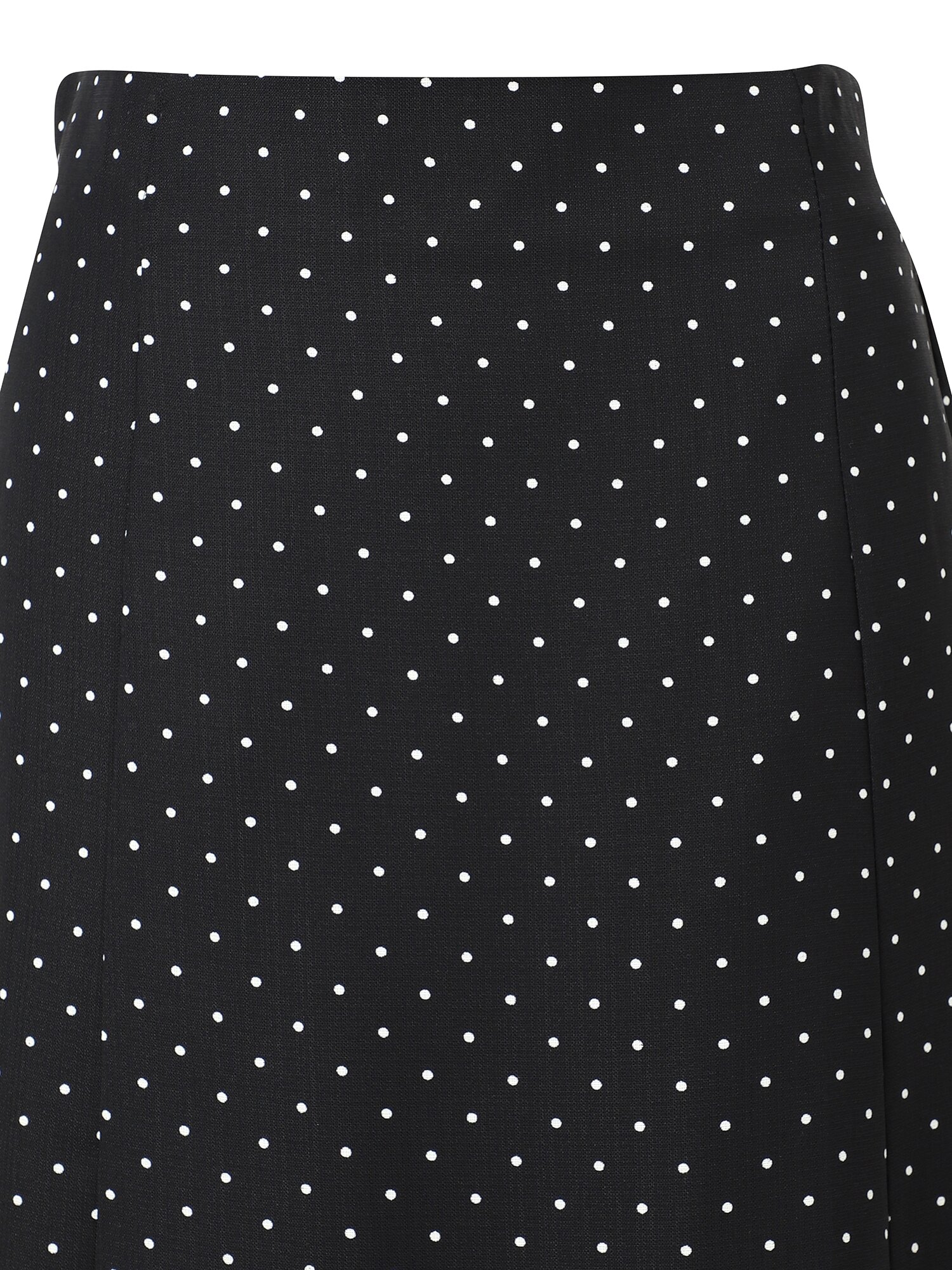 도트 패턴 플레어 밴딩 스커트 (BLACK)