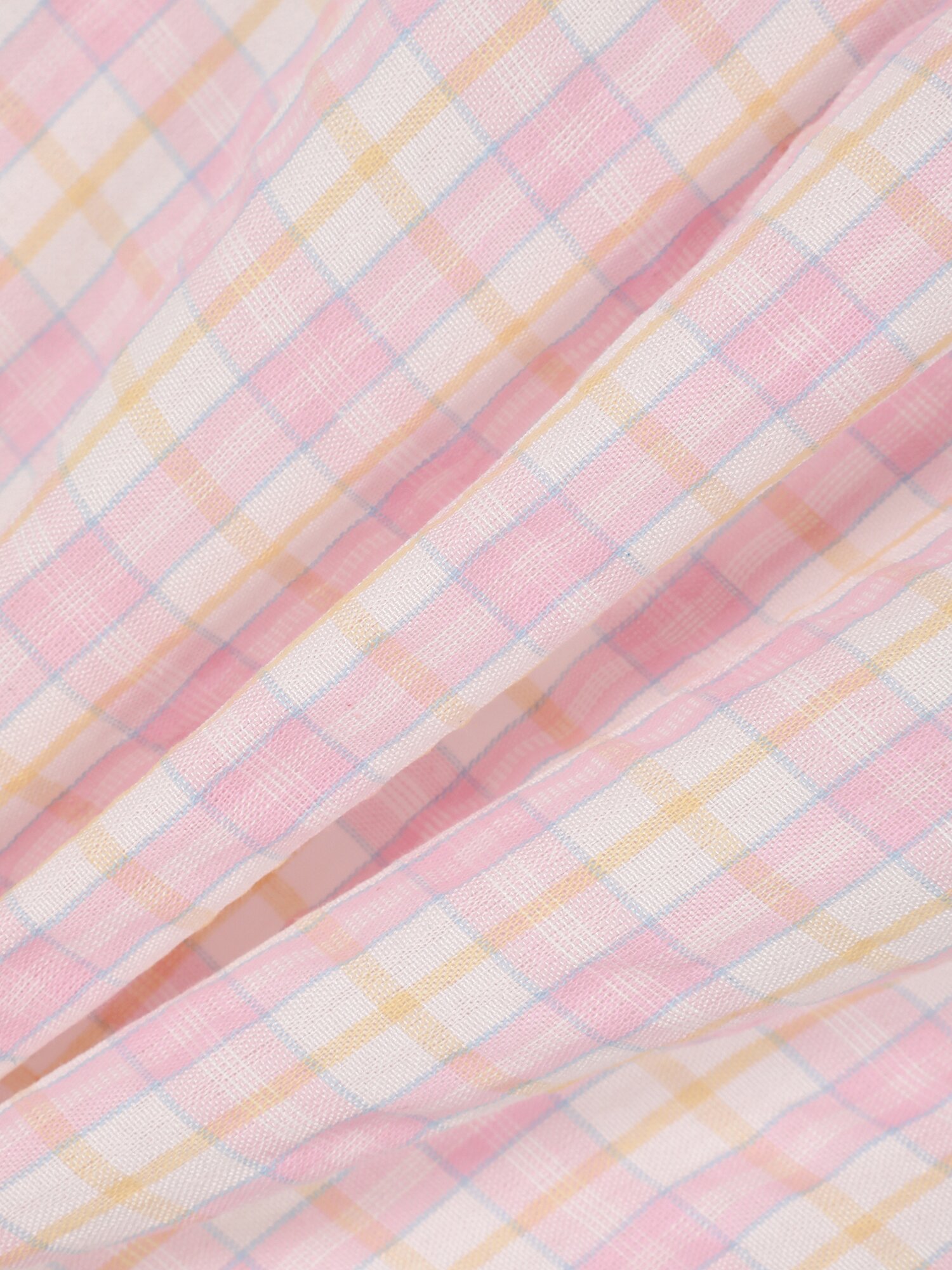 탑 레이어드 체크 셔츠 블라우스 (PINK)