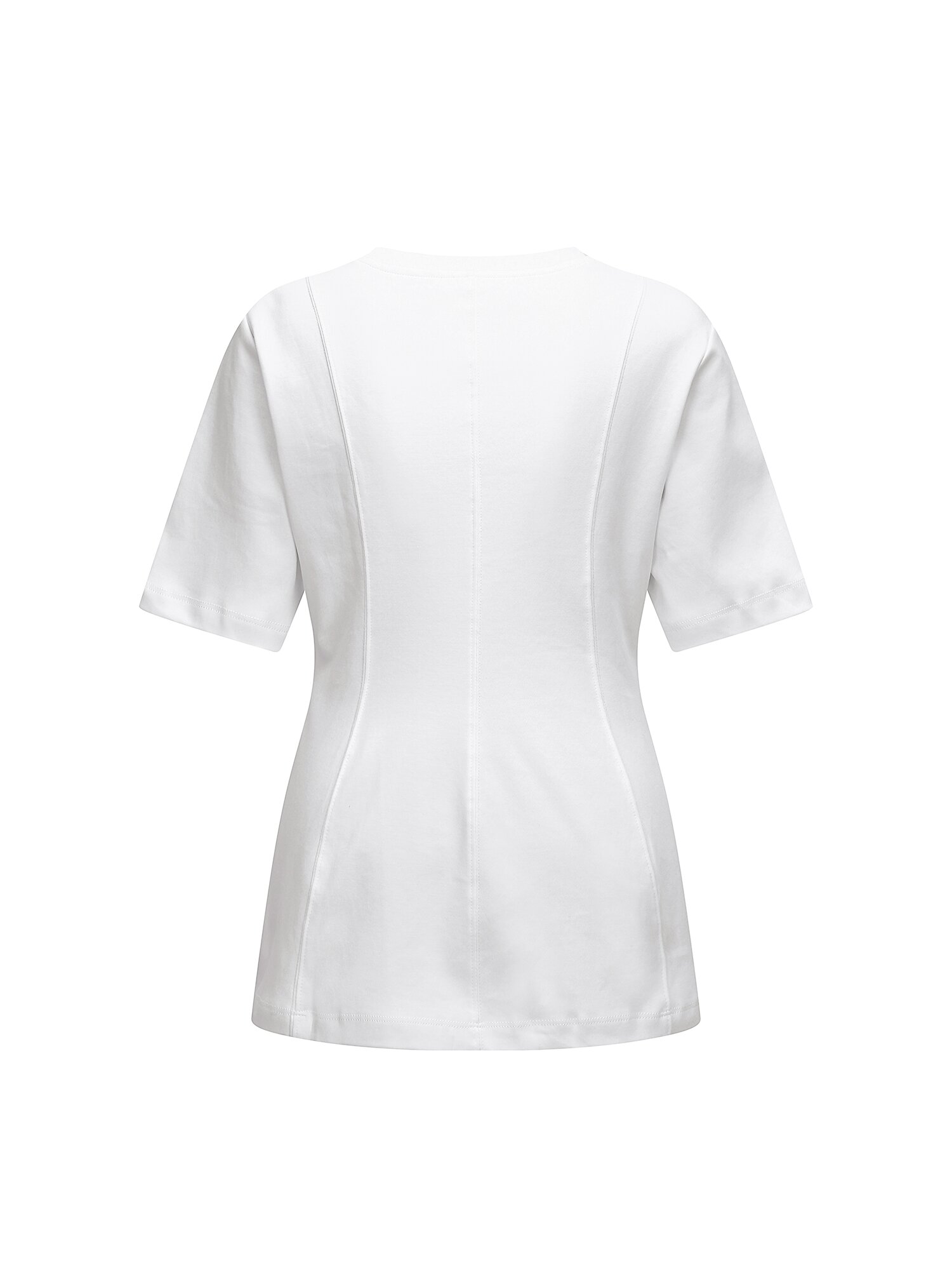 코튼 핀턱 라운드넥 티셔츠 (WHITE)