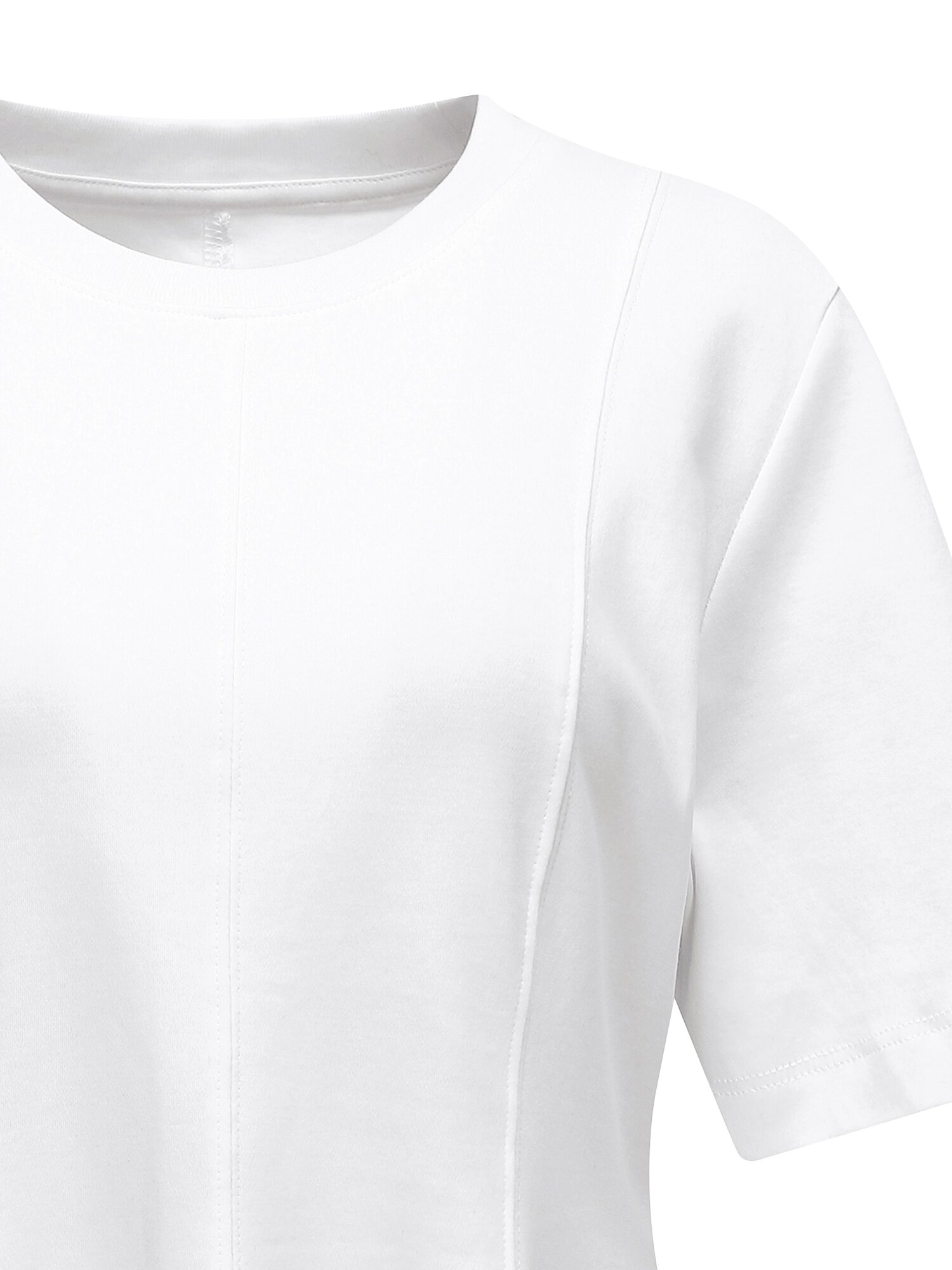 코튼 핀턱 라운드넥 티셔츠 (WHITE)