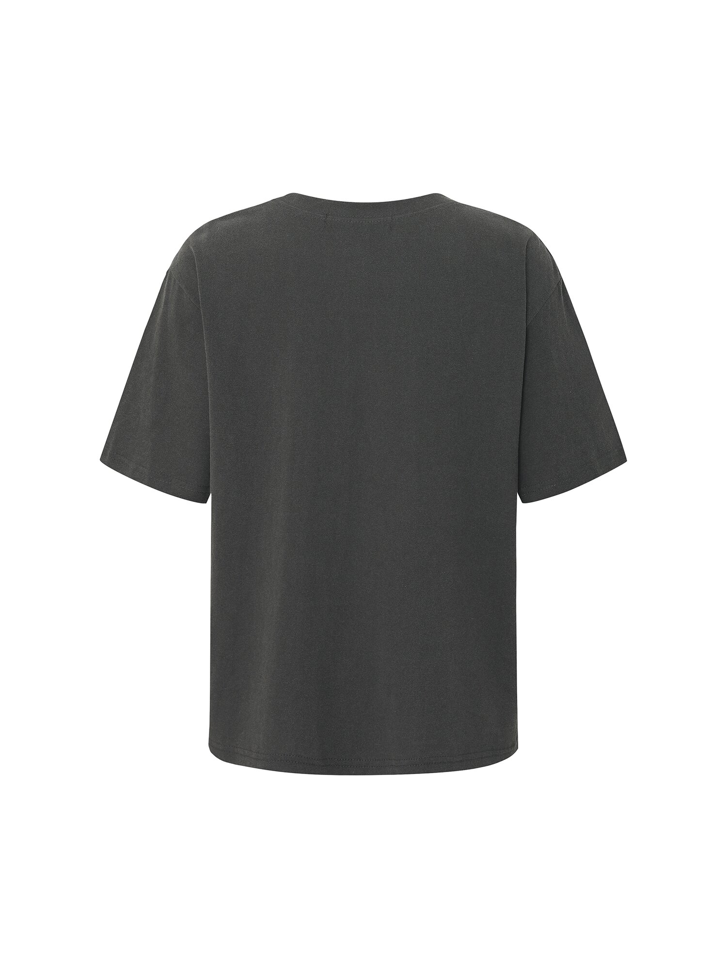 피그먼트 프린팅 라운드넥 티셔츠 (DARK GREY)