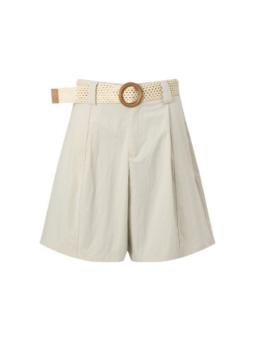 라탄 벨티드 원 턱 숏 팬츠 