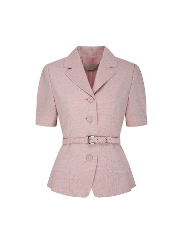 슬림핏 오픈 칼라 싱글 재킷 