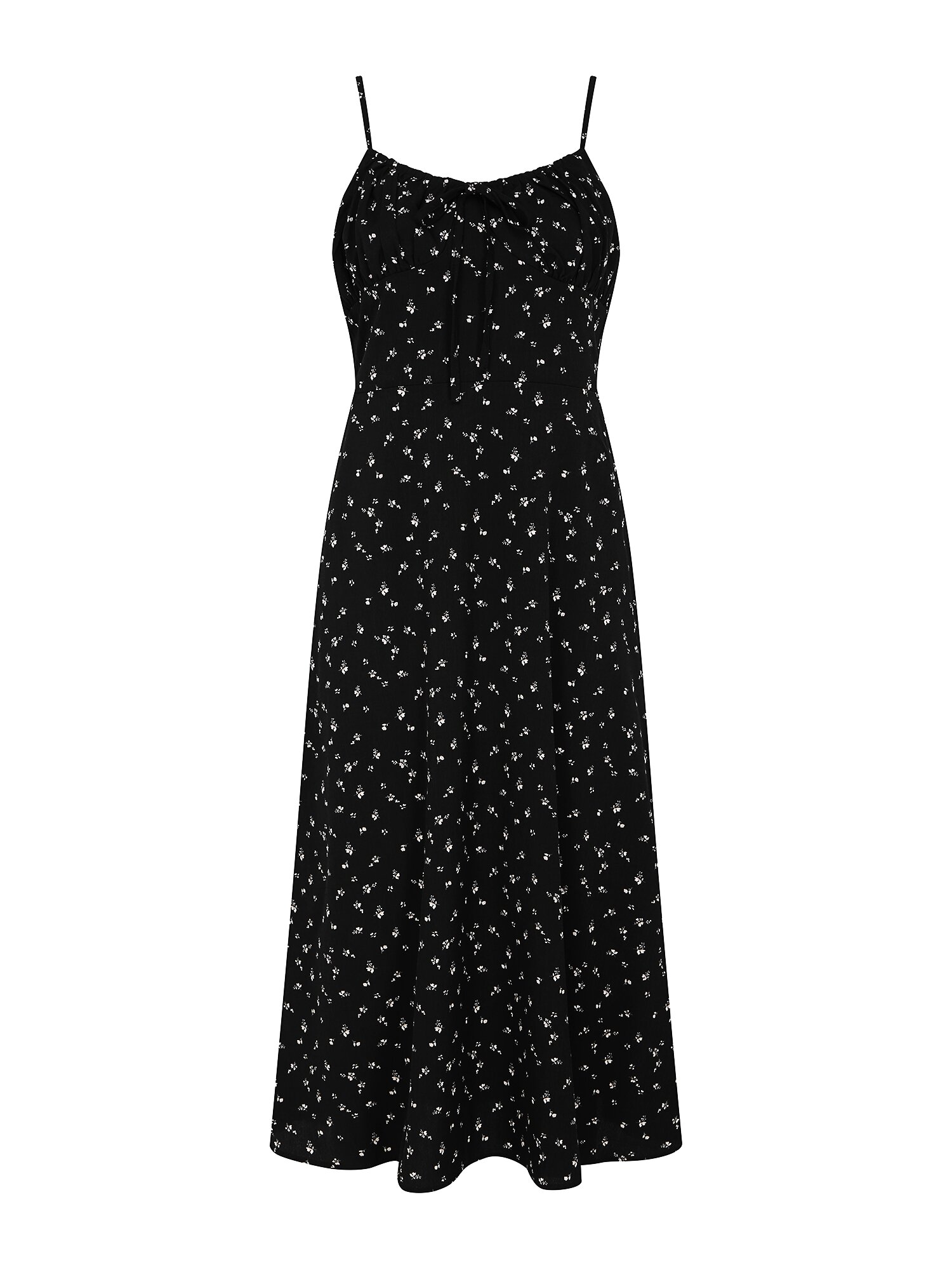 플로럴 백 스모킹 뷔스티에 원피스 (PRINT BLACK)