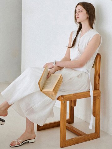 Soft wrap sleeveless dress_2 Colors