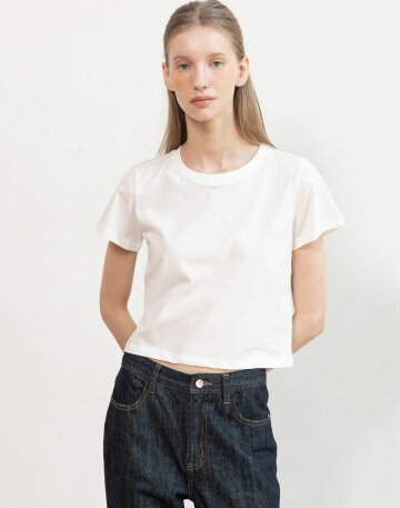 Simple crop t-shirt_2color