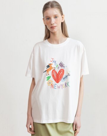 Over-fit lettering t-shirt_2color