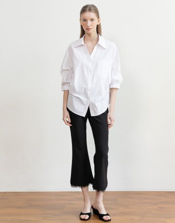 [5/15 예약배송] Fringe slim banded pants_Black