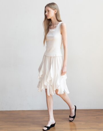 [5/18 예약배송] Ruffle banded skirt_2color