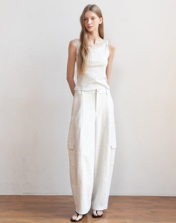Pintuck banded pants_3color
