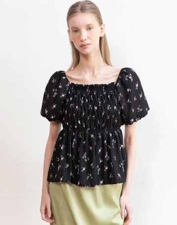 [5/18 예약배송] Flower smocking blouse_2color