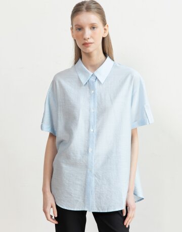 Loosefit roll-up blouse_2color