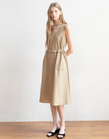 [5/20 예약배송] Sleeveless v-neck string dress_2color